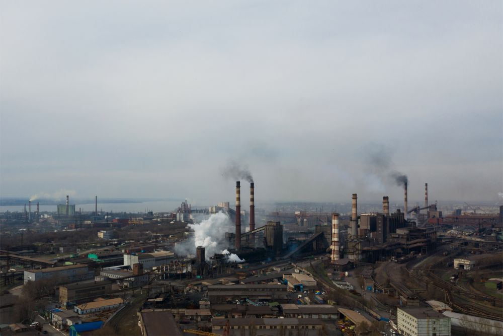 Widok na obiekty przemysłowe