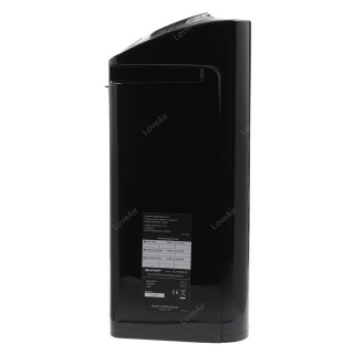 Sharp KC-A50EUB widok bok, nalepka informacyjna
