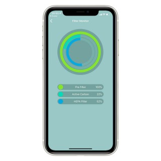Zrzut z aplikacji LIFAair - wskazywanie zużycia filtrów
