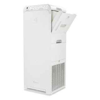 Daikin MCK55W widok bok, otwarta klapka ze zbiornikiem