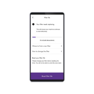 Zrzut z aplikacji Dyson Link - sprawdzenie filtra