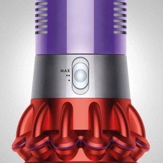 Dyson V10 Motorhead - zbliżenie na przełącznik