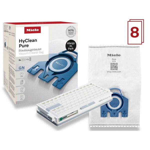 Pakiet Allergy XL HyClean Pure - 8 worków do odkurzacza i 1 filtr HEPA AirClean