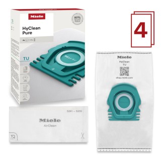 Worki do odkurzaczy HyClean Pure TU - 4 worki do odkurzacza, 1 filtr wylotowy AirClean
